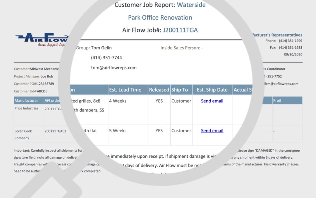 We need your help to improve Air Flow’s shipping reports!